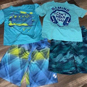 The Children's Place Blue and Green Kids Matching Set